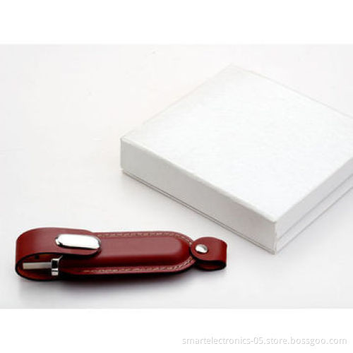 Leather USB flash drives, 64MB-128GB capacity, free logo printing, package, high quality, no MOQ